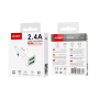 Adaptateur voiture 2 USB - Blanc