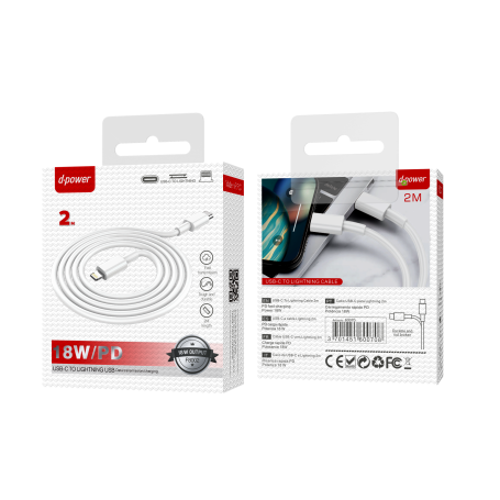 Câble iOS USB-C vers Lightning (2M) (3A) (20W OUTPUT)