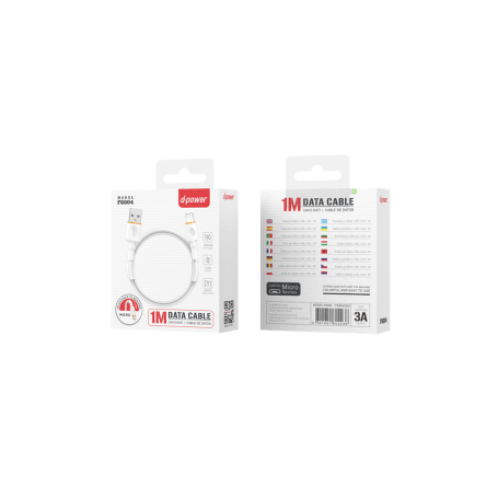 Cable Micro USB (3A) (1M) Blanc