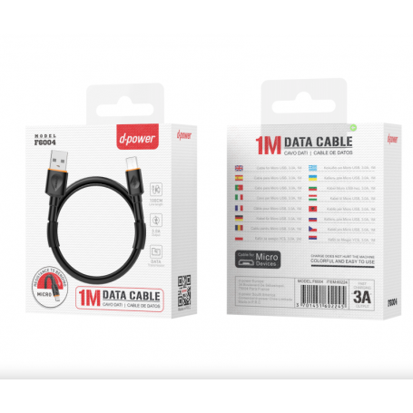Câble Micro USB (3A) (1M) (Noir)