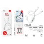 F3002 Câble 2IN1 - Blanc Type-C vers Type-C + Lightning