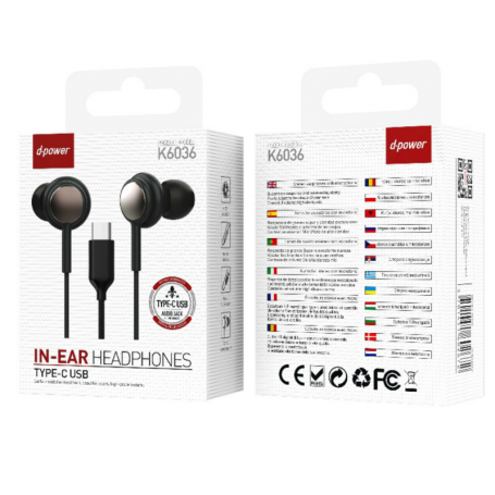 Ecouteurs K6036 Type-C Noir