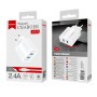 Prise secteur 2 ports USB + câble micro USB - Blanc